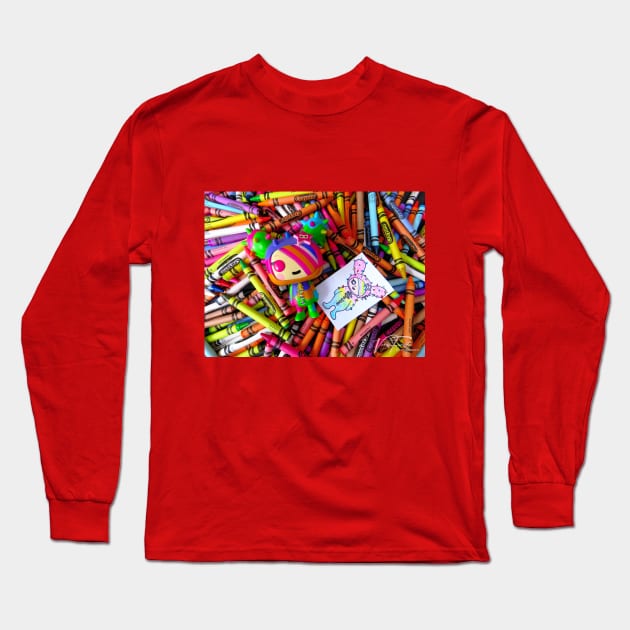 Rainbow Sandy Funko Pop Long Sleeve T-Shirt by Vera T.